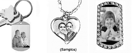 Photo-Engraving in a Keychain or Necklace Photo-Engraving-Keychain-Necklace-Samples
